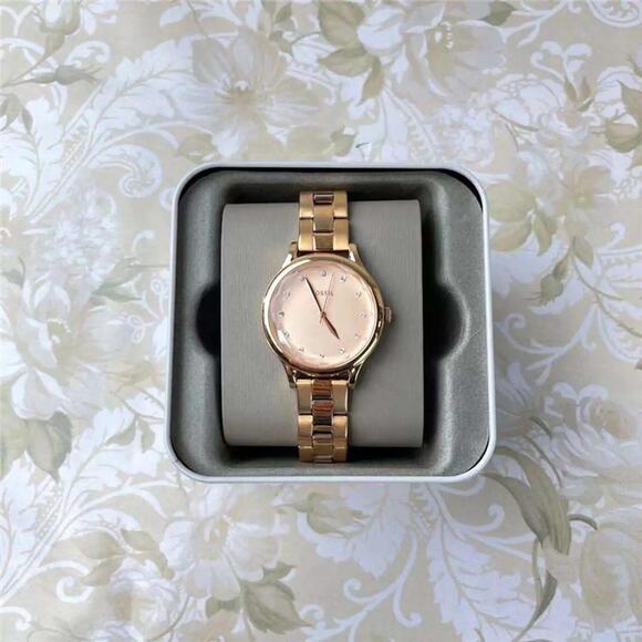 Fossil BQ3321 Laney Three-Hand Rose-Gold-Tone Stainless Steel Watch - Picture 1 of 5